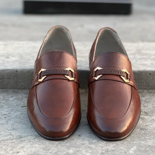 Italian Hand-crafted Brown Leather Loafers