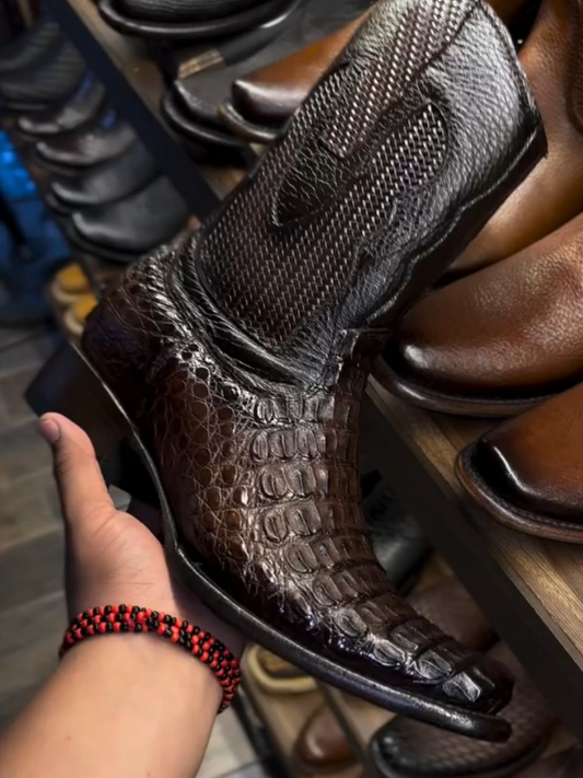 Men's Stylish Crocodile Western Cowboy Boots
