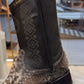 Men's Python-Print Crocodile Leather Oval-Toe Cowboy Boots