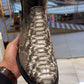 Men's Python-Print Crocodile Leather Oval-Toe Cowboy Boots