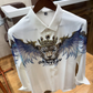 Men's White Crown Leopard Wing Print Shirt