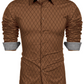 Men's Slim Fit Diamond Pattern Long Sleeve Shirt
