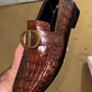 Men's Brown Crocodile Loafers