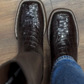 Men's Coffee Crocodile Western Cowboy Boots