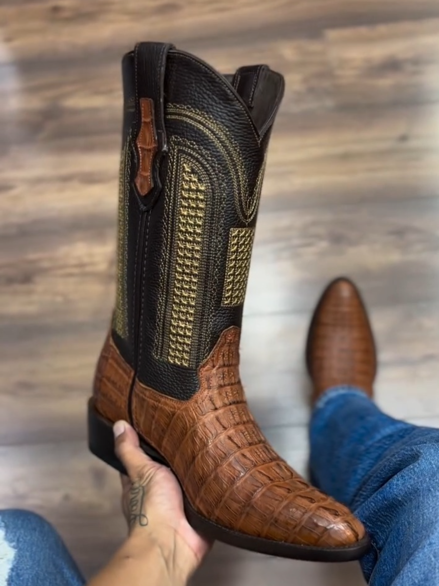 Men's Oval Crocodile Tail Cowboy Boots