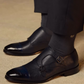 Men's Textured Leather Cap Toe Double Monk Strap Oxfords
