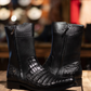 Caiman Zipper Round Toe Cowboy Boots