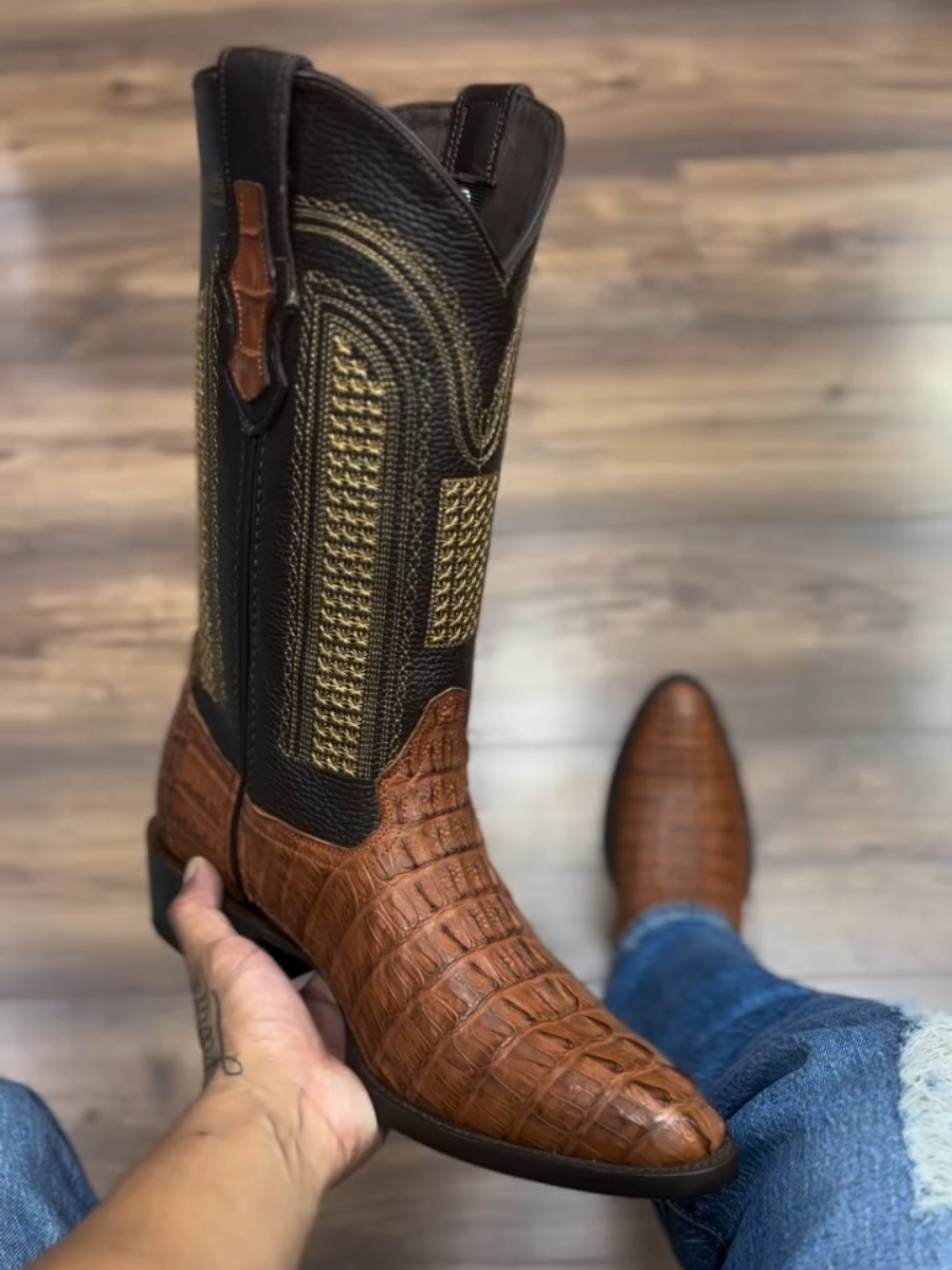 Men's Oval Crocodile Tail Cowboy Boots