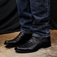 Men's Lettering Crocodile Leather Boots