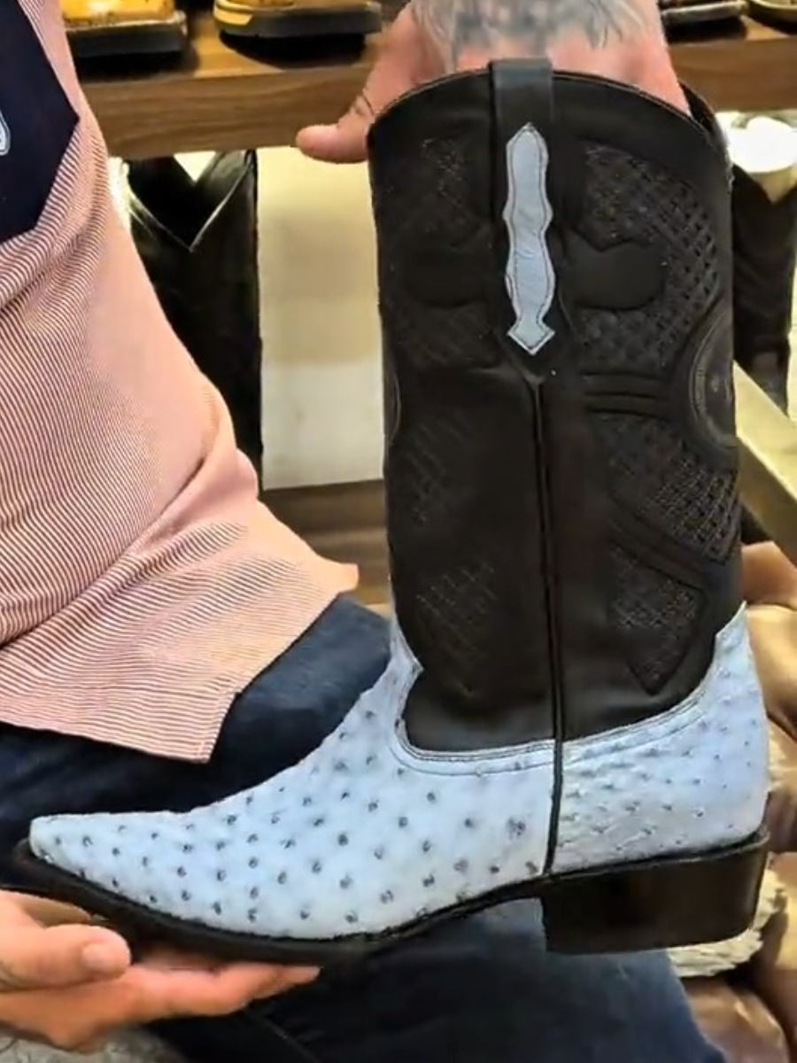 Men's Ostrich J Toe Cowboy Boots