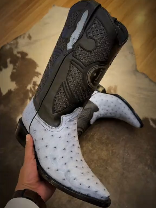 Men's Ostrich J Toe Cowboy Boots