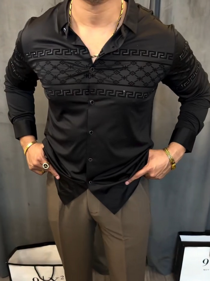 Men's Greek Key Initial Dress Shirt