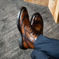 Brown Croco Leather Boots
