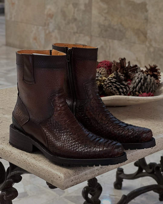 Handmade Crocodile Leather Ankle Boots