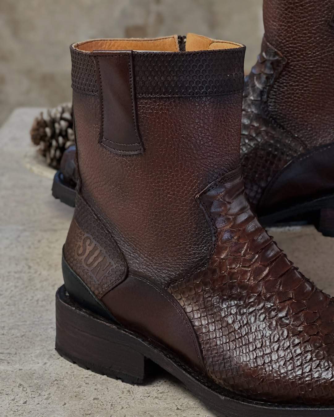 Handmade Crocodile Leather Ankle Boots