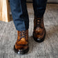 Brown Croco Leather Boots
