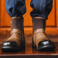 Vintage Metal Buckle Side Zipper Boots