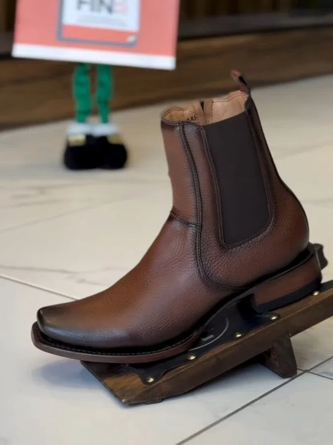 Brown Deerskin Ankle Boots