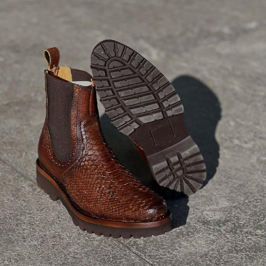 Men's Croco Elastic Ankle Boots