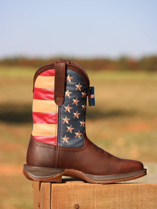 Square Toe Flag Western Cowboy Boots