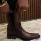 Square Toe Leather Cowboy Boots