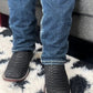 Black Python Square Toe Boots