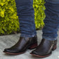 Men's Coffee Narrow Square Toe Cowboy Boots