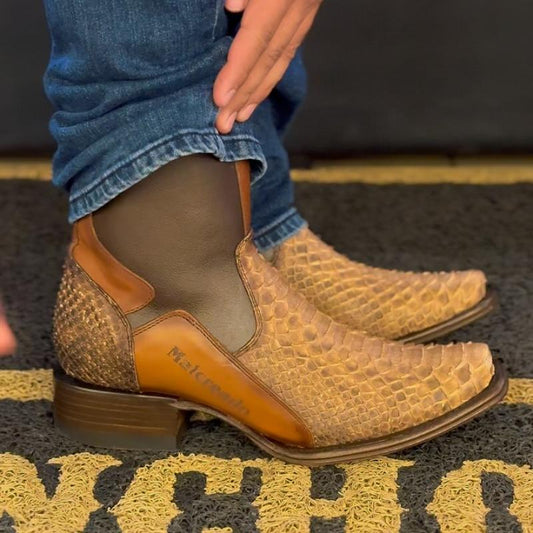 Men's Python Leather Ankle Boots