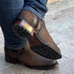 New Men's Leather Stretch Western Boots